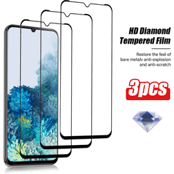 Shein 3pcs Black Edge Hd Tempered Glass Protector For Samsung Galaxy S21/S23/S24 Series, Fingerprint Unlockable, Scratch-Resistant & Hd