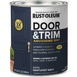 Rust-Oleum 369386 Advanced Dry Trim Paint, Quart, Satin Nantucket Base