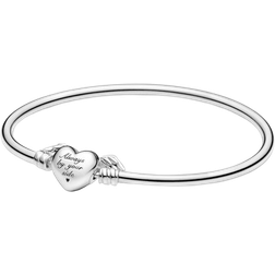 Pandora Moments Winged Heart Bangle - Silver