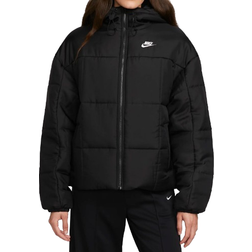 NIKE Sportswear Classic Puffer Women's Therma Fit Loose Hooded Jacket - Black/White