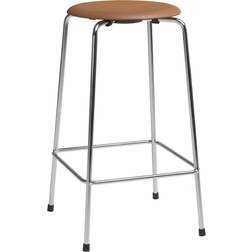 Fritz Hansen High Dot Chrome/Brown Bar Stool 25.6"