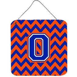 ComfortCreator Letter O Chevron Orange & Blue Wall Decor 15.2x15.2cm