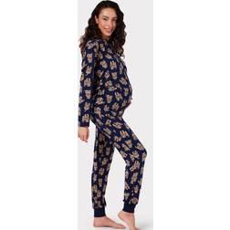 Chelsea Peers Cockapoo Jersey Maternity Pyjama Set, Navy