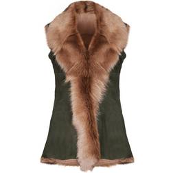 Infinity Leather Olive Women's Soft Real Toscana Sheepskin Gilet
