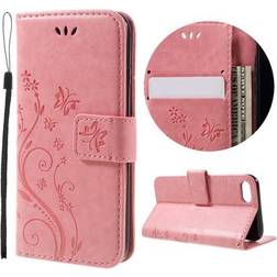 MTP Products iPhone 7/8/SE 2020/SE 2022 Butterfly Series Flip Cover med Pung Pink