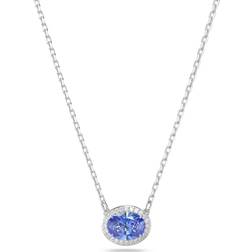 Swarovski Constella necklace, Oval cut, Blue, Rhodium plated