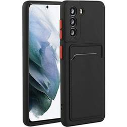 MTP Products Samsung Galaxy S21 5G TPU Hülle mit Kartenhalter Schwarz