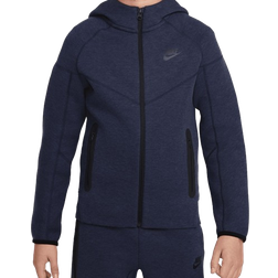 Nike Big Kid's Sportswear Tech Fleece Full-Zip Hoodie - Obsidian Heather/Black/Black (FD3285-473)