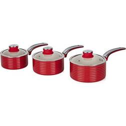 Swan Retro Red Cookware Set with lid