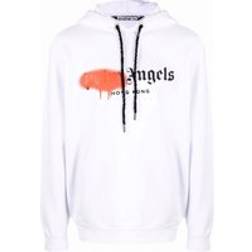 Palm Angels Men's Red Spray Hong Kong Hoodie White Regular/36