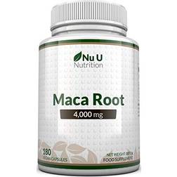 Nu U Nutrition Maca Root Capsules 4000mg 180 Vegan Maca Root