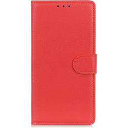 MAULUND iPhone 15 Litchi Læder m. Pung Rød