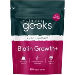 Nutrition Geeks Biotin Hair Growth Supplement with Zinc and Selenium 180 pcs
