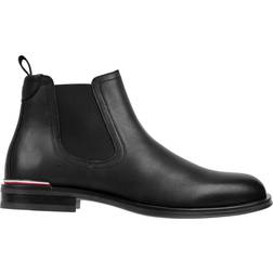 Tommy Hilfiger Kurzer Chelsea-Boot aus Leder BLACK