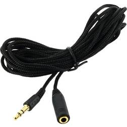Northix Vävd 3.5mm Aux Förlängningskabel 5 m