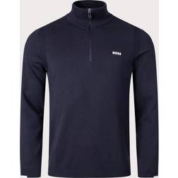 BOSS Men's Ever-x_qz Half Zip Knitwear Dark Blue