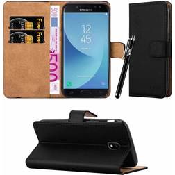 iCatchy Black For Galaxy J3 2017 Leather Wallet Flip Case Cover