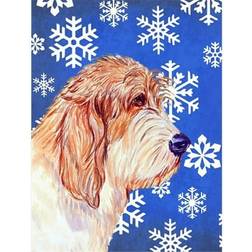 PatioPlus Petit Basset Griffon Vendeen Winter Snowflakes Holiday Flag 11x15"