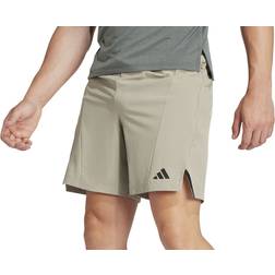 Adidas Designed for Training Workout Shorts Silver Pebble S23 7" Mens