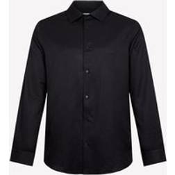 Burton Tailored Fit Herringbone Weave Shirt Black in