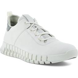 ecco Men's Gruuv Leather Elastic Laces Trainers - White