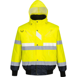 Portwest Glowtex in Hi Vis Bomber Jacket Yellow Navy