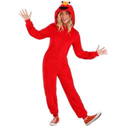 Fun Sesame Street Elmo Onesie Costume for Adults