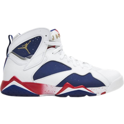 NIKE Air Jordan 7 Retro M - White/Metallic Gold Coin/Deep Royal Blue/Fire Red/Lite Iron Ore