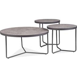 Furniturebox Vicopo Grey/Black Soffbord 3st