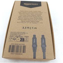 Amazon Basics Toslink digital optisk ljudkabel, flerkanalig, ljudsystem, ljudlimpa, hemmabio, guldpläterade kontakter 1m