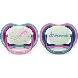 Philips Avent Ultra Air Night 6-18 m napp Girl 2 st