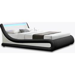 HOME DETAIL Galaxy Ottoman Bed Frame with LED and Storage 159x216cm