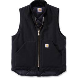 Carhartt Relaxed Fit Firm Duck Insulated Rib Collar Vest - Black