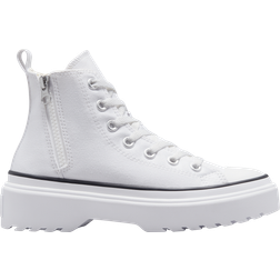 Converse Big Kid's Chuck Taylor All Star Lugged Lift Platform Canvas - White/White/Black