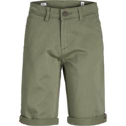 Jack & Jones Boy's Chino Shorts - Green/Deep Lichen Green