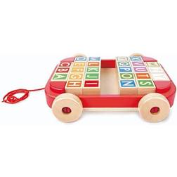 Hape Letter Building Blocks in Pull Along Carriage