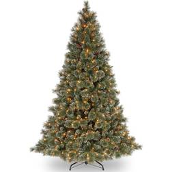 Dunelm Glittery Bristle Pine Hinged Green Christmas Tree 182.9cm