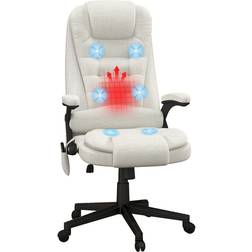 Homcom 6 Point Vibrating Massage Cream /White Office Chair 47.2"