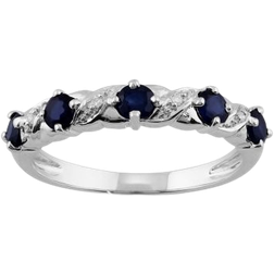 Gemondo Half Eternity Ring - White Gold/Sapphire/Diamonds