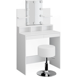 Vicco Ania LED Lighting with Stool White Schminktisch