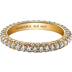 Pandora Timeless Pavé Singlerow Rings - Gold/Transparent