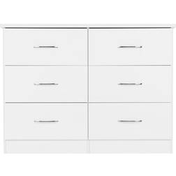 SECONIQUE Nevada White Chest of Drawer 46x89.5cm