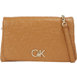 Calvin Klein Faux Leather Shoulder Bag - Brown Sugar