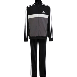 adidas Kid's Essentials 3-Stripes Tiberio Tracksuits - Black/Gray Five/Gray One/White