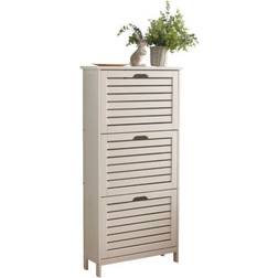 GFW Bergen Three Tier White Shoe Rack 52.5x108.5cm