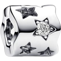Pandora Cut-out Sparkling Star Charm - Silver/Transparent