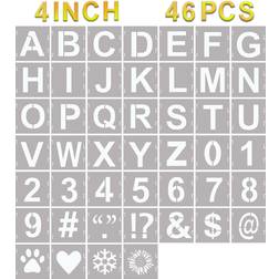 Letter Stencils Symbol Numbers Craft 46pcs