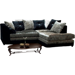 Bella Black/Silver Sofa 212cm 4 Seater