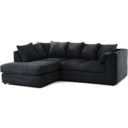 B&Q Luxor Jumbo Cord Black Sofa 212cm 4 Seater