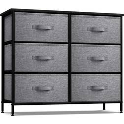 Sorbus Dresser with 6 Drawers Black Chest of Drawer 31.5x24.6"